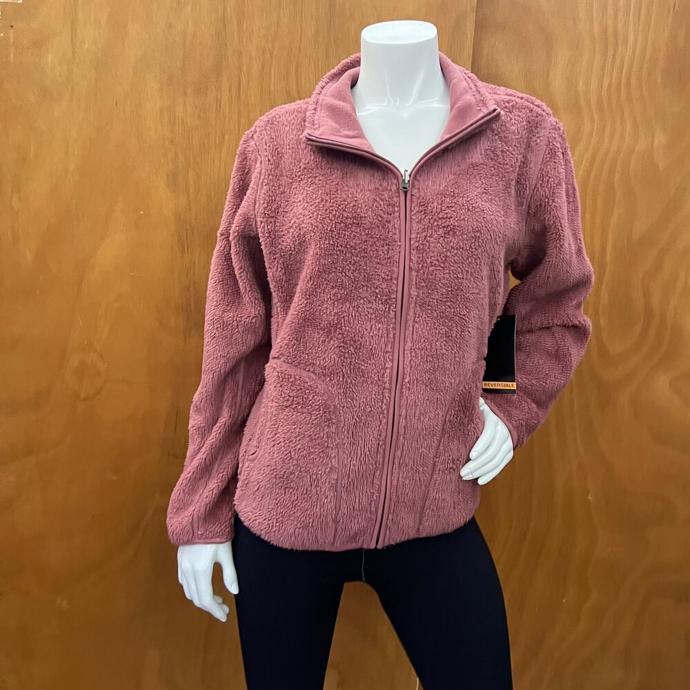 Classic Concepts Reversible Fleece Jacket Women's Mauve/Pink Full Zip Size L
